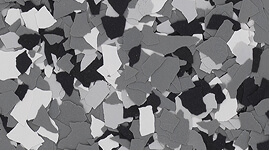 Decorative flake sample showing 1/4-inch chips.